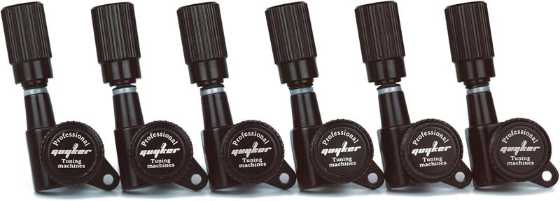 guyker Guitar Locking Tuners (6 for Right) - 1:18 Pro Lock String Tuning Key Pegs Machine Head Set Replacement for ST TL SG LP Style Folk Classical Acoustic Electric Guitar (GK11SP, Black) - Image 2